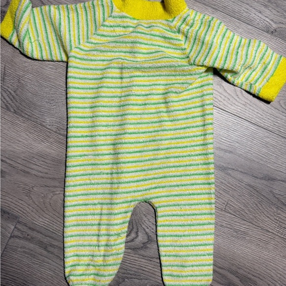 Striped Yellow and Green Kids One Piece - Picture 3 of 4